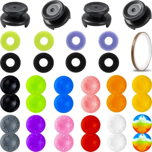 Vista 8 de Accesorios de control para PS5 Pulgar Grips Tapas de joystick con extensor de pulgar alto, cubiertas de repuesto para joystick, anillos de precisión