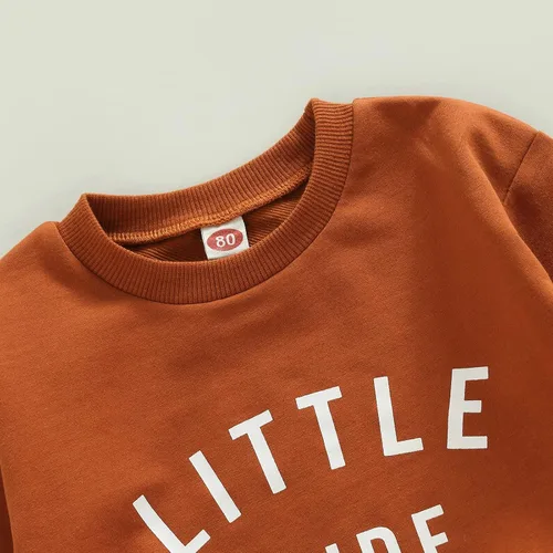 Vista 4 de Conjunto de ropa para bebé recién nacido, sudadera de manga larga y pantalones, para otoño e invierno, 2