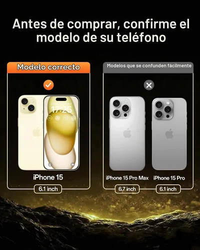 Vista 7 de UNBREAKcable Protector de pantalla de privacidad para iPhone 15-3 Pack