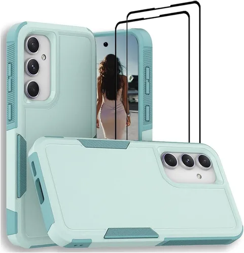 Vista 98 de Jeylly Funda para Samsung Galaxy S10 Plus S10+, ajuste delgado, doble capa, resistente, absorción de golpes, TPU con carcasa trasera de Negro