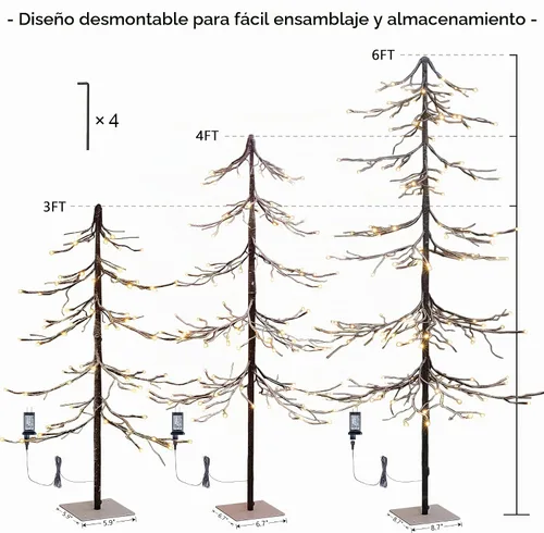 Vista 6 de Lightshare Árbol de abeto nevado de 13 pies, 328 luces LED, para uso en interiores y exteriores, blanco cálido, para el hogar, festival, fiesta