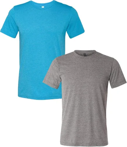 Vista 154 de Bella Canvas 3413c para hombre (1) Triblend verde + (1) Triblend rojo