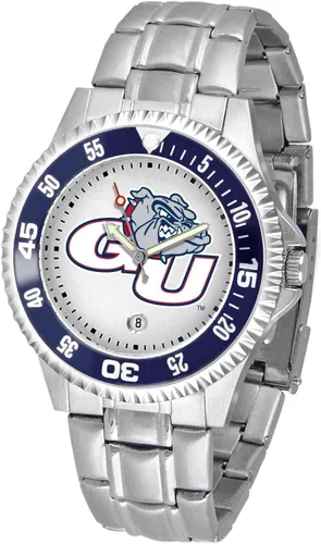 Vista 58 de SunTime Reloj de cuarzo de 1.575 in para hombre, correa de acero inoxidable de 0.787 in, esfera Gameday