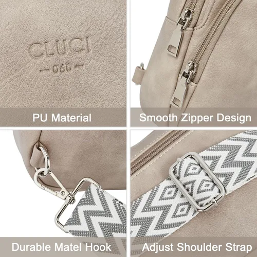 Vista 5 de CLUCI Bolso bandolera para mujer, mochila para viajes, senderismo, ciclismo