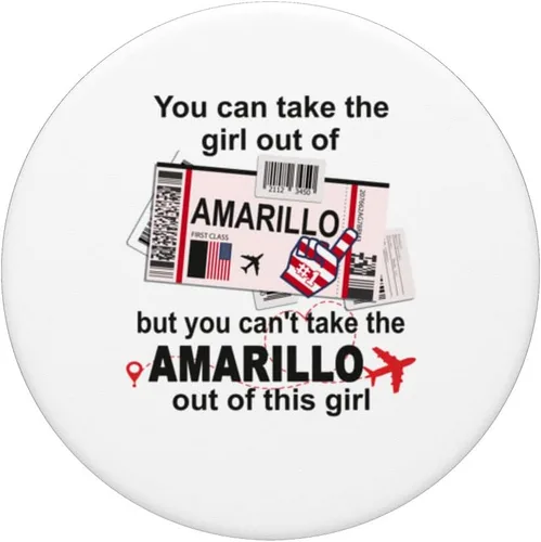 Vista 3 de Flight Ticket Amarillo - Girl from Amarillo Boarding Pass PopSockets Swappable PopGrip
