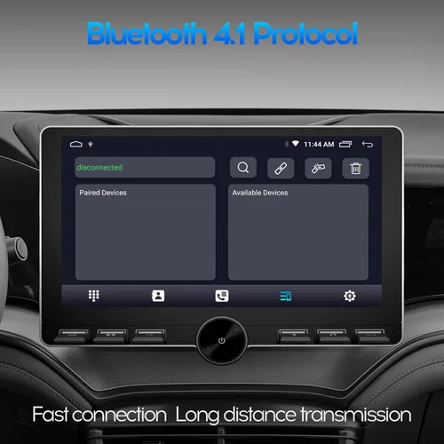 Vista 4 de 10" IPS QLED 1080P Full Touch 2+32G Doble DIN Radio de Coche Audio Video Receptores Estéreo con Apple CarPlay Android Auto Cámara de Visión Trasera