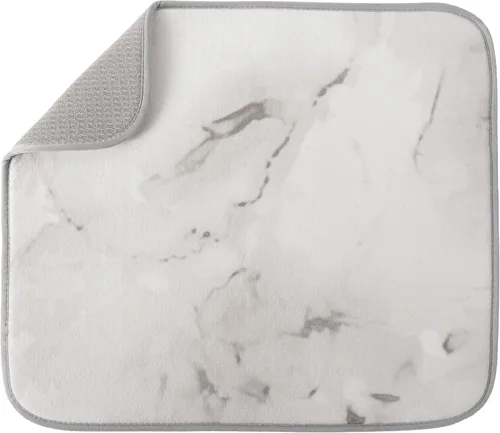 Vista 21 de S&T INC. Tapete de microfibra para secado de platos, reversible y absorbente para cocina, de 16 x 18 pulgadas, color negro