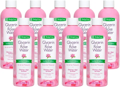 Vista 15 de De La Cruz Agua de rosas y glicerina para rostro - Tónico facial de agua de rosas e hidratante para piel y cabello, 8 fl oz (8.0 fl oz) - 3 botellas