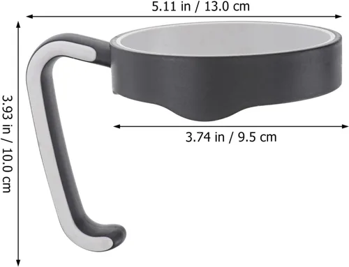 Vista 6 de Asa de vasos aislados de 20 onzas, mango de vaso antideslizante, mango de taza de viaje, compatible con vaso de 20 onzas, mango de vaso negro, mango