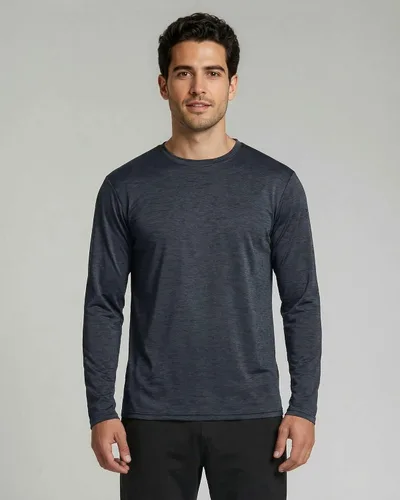 Vista 42 de Real Essentials Paquete de 4 unidades: camiseta de manga larga para hombre Dry Fit, disipa la humedad, protección solar FPU 50+ contra rayos