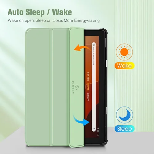 Vista 3 de Fintie Funda delgada para tableta Fire HD 10 (13ª generación, versión 2023) – Funda rígida de triple pliegue ligera con función de encendido