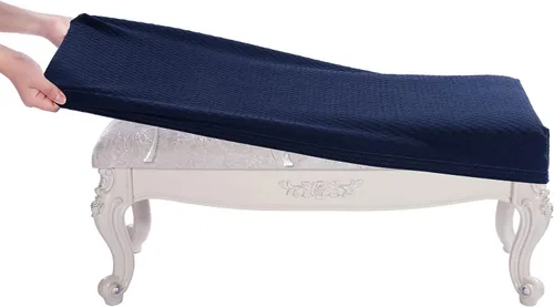 Vista 14 de BUYUE Funda para Taburete de Banco de Tocador de Lujo, (15"- 20") L x (11.8"- 15.7") A Banco Pequeño Rectangular Funda Elástica de Jacquard Lavable