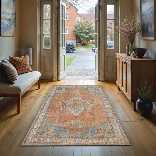 Vista 327 de GLN Rugs Traditional Collection - Alfombra de felpilla lavable a máquina, tradicional lavable, antideslizante, alfombra de felpilla de pelo corto