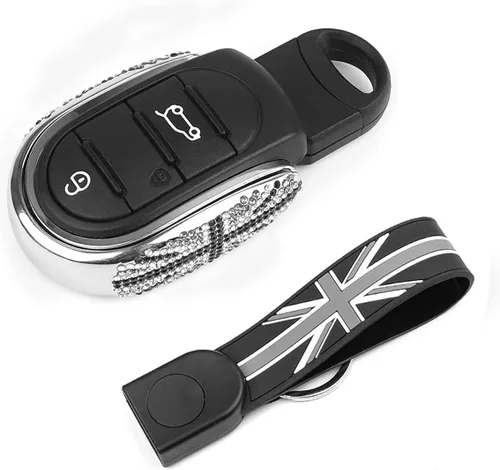 Vista 11 de Union Jack Design - Carcasa para llave a distancia para Mini Cooper KeyCase F54 F55 F56 F60 2014-2023 cuadriculado