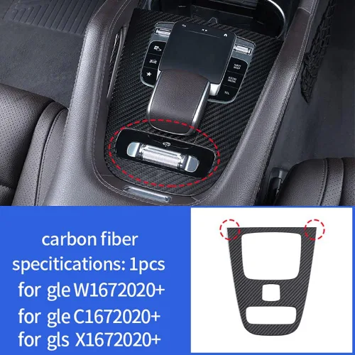 Vista 7 de Cubierta de consola central de fibra de carbono real para Mercedes-Benz GLE W167 C167 Coupe 350 53 63 S GLS X167 450 580 63 AMG accesorio