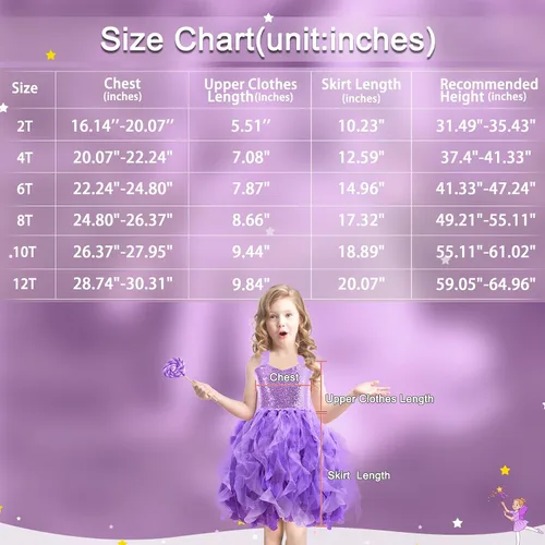 Vista 5 de Vestido tutú para niñas con lentejuelas brillantes de tul de princesa, fiesta de cumpleaños, baile de graduación, vestido deportivo para niñas
