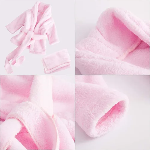 Vista 5 de Accesorios de fotografía para recién nacidos, 5 piezas, batas de baño, toallas de baño con zapatillas, accesorios para fotos de pepino para bebés