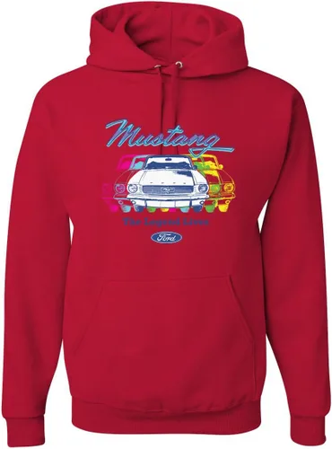 Vista 23 de Wild Bobby Ford Mustang The Legend Lives - Sudadera con capucha unisex con diseño de coches y camiones