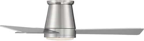 Vista 6 de WAC Lighting - Ventilador de techo de 3 aspas de aluminio inteligente de montaje empotrado en níquel cepillado