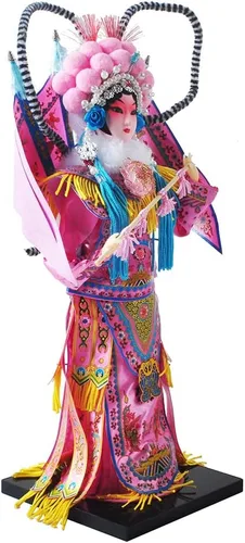 Vista 4 de NW Figura de seda de artesanía tradicional china de 12 pulgadas, adornos coleccionables de personajes antiguos chinos para decoración del hogar