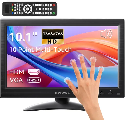 Vista 10 de Monitor pequeño de 9.7 pulgadas 1024 x 768, monitor portátil 4:3 con puerto USB, HDMI, VGA, AV, BNC, 60Hz, VESA, altavoz incorporado, control remoto