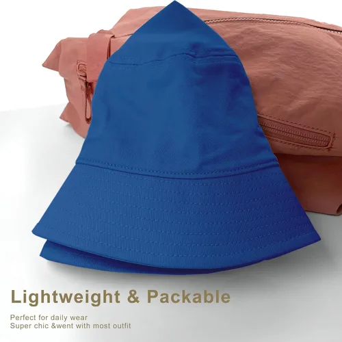 Vista 30 de GADIEMKENSD Sombrero de pescador 100% algodón, unisex, protección solar UPF 50, ligero, plegable