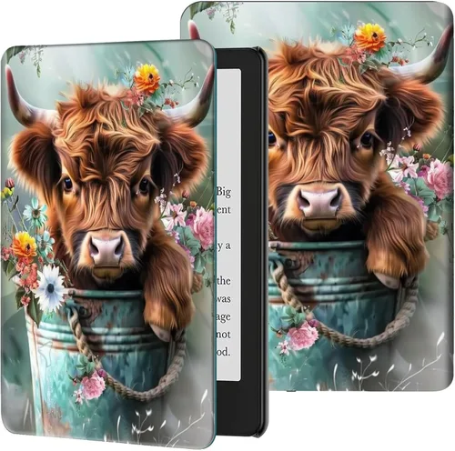 Vista 18 de Funda para Kindle de 6 pulgadas (11.ª generación, versión 2024/2022) delgada de piel sintética, ajustable, multiángulo, Smart Shell con función