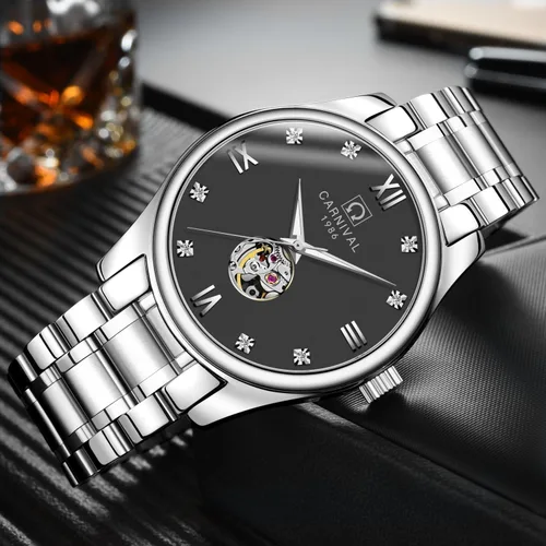 Vista 4 de Juego de 2 relojes para parejas para él y ella, reloj automático para hombres y mujeres