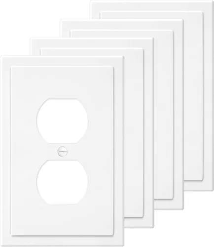 Vista 9 de Placa Decorativa de Pared de Borde Moderno de 2 Enchufes, Cubierta para Interruptor de Salida, Doble Decorador, Placa Frontal Eléctrica