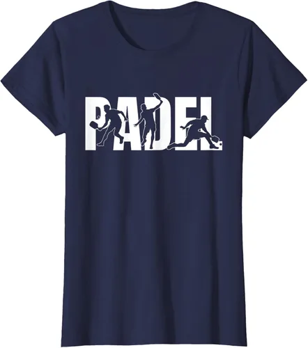 Vista 15 de Camiseta de regalo para amantes de los deportes con silueta de padel