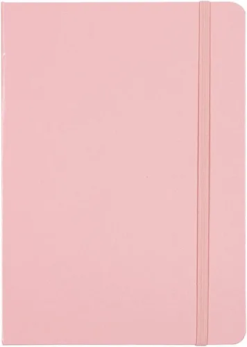 Vista 3 de JAM PAPER Cuaderno de tapa dura con banda elástica, diario de tamaño de viaje, 4 x 6, rosa bebé, 70 hojas forradas, paquete de 2