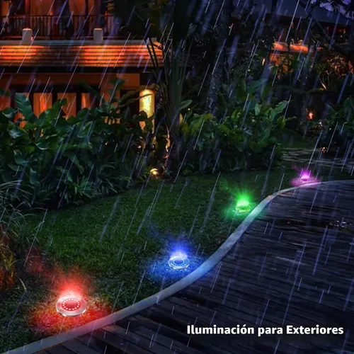 Vista 5 de Brizled - Luces solares para suelo, 12 unidades, 16 luces LED que cambian de color para exteriores