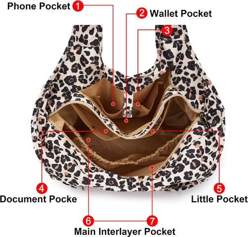 Vista 3 de ZOOEASS - Bolso grande de hombro para mujer, impermeable, multifunción, de nailon, para viaje