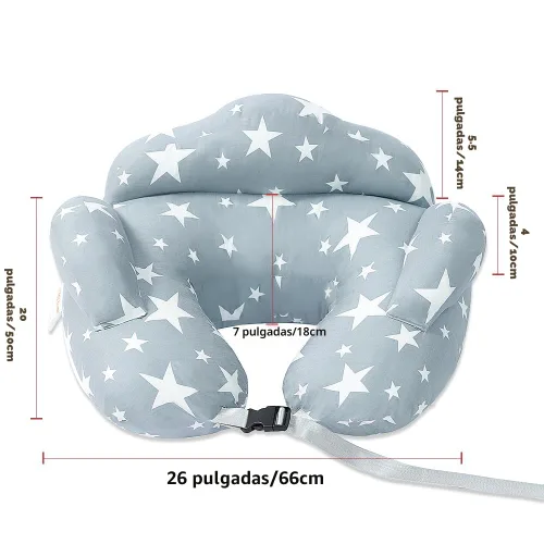 Vista 7 de Chilling Home Almohada de lactancia para lactancia, almohada de lactancia ajustable, almohada de lactancia materna, alimentación con biberón