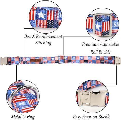 Vista 84 de Lionet Paws Collar de perro de Halloween con corbatín, bonito collar de algodón ajustable con hebilla de metal para perros pequeños, medianos y A