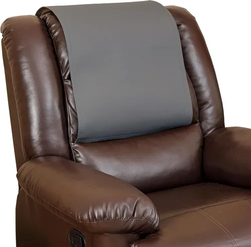 Vista 12 de Protector antideslizante para reposacabezas reclinable, lavable de piel sintética, fundas para reposacabezas para silla reclinable, fundas Beige