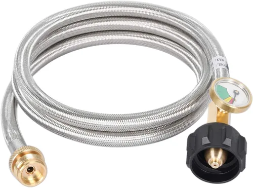 Vista 10 de GasSaf Manguera de Propano de 4 Pies, Manguera Adaptadora de Propano Conexión de Tanque de 1 lb a 20 lb para Parrillas Weber Q, Planchas Blackstone