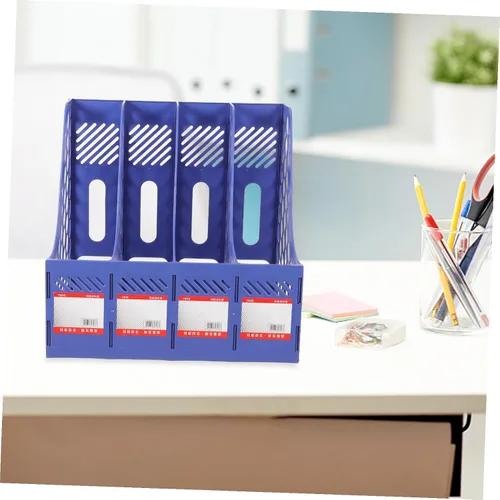 Vista 8 de File Organizer Rack Sturdy Desktop File Holder Section Design Easy Assembly Document Storage Shelf for Office School Room Book Storage and Folder