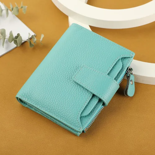 Vista 6 de Lavemi Small Compact Women Wallet RFID Blocking Genuine Leather Bifold Purse with ID Windows