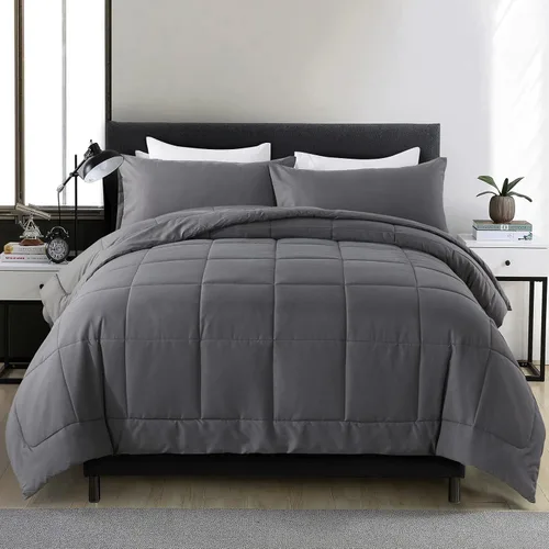 Vista 16 de DOWNCOOL - Juego de edredón de tamaño individual con funda de almohada - Juego de ropa de cama para todas las estaciones de 2 piezas, juego