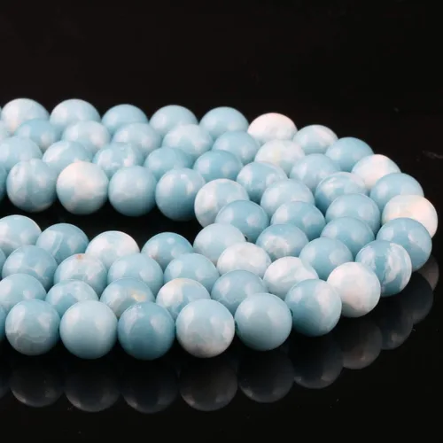 Vista 4 de Cuentas de larimar de 0.157 pulgadas, cuentas redondas sueltas de piedra natural para hacer joyas, cuentas para Br hermoso regalo de cumpleaños, 1