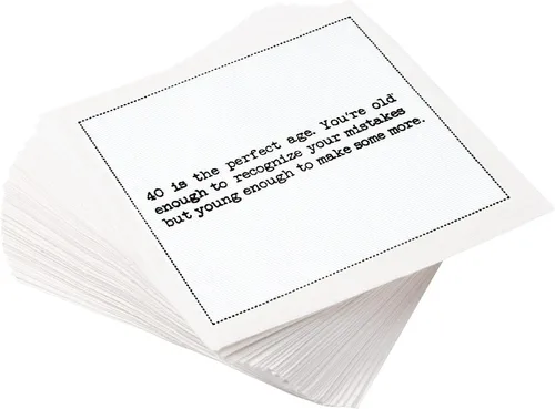 Vista 8 de Cinco Estrellas Citas Divertidas de Sabiduría de Barman Servilletas de Algodón Blanco para Cóctel 50 Servilletas de Lujo Desechables