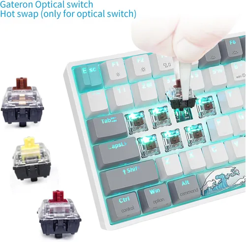 Vista 3 de SKYLOONG SK96 Junta de junta tórica Teclado para juegos Teclado mecánico con cable intercambiable en caliente de tamaño completo RGB Programmabl