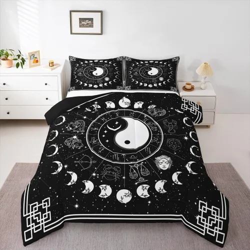 Vista 8 de Erosebridal Juego de edredón tamaño individual de animales del bosque, juego de ropa de cama de oso marrón para niños y niñas, edredón de plumón
