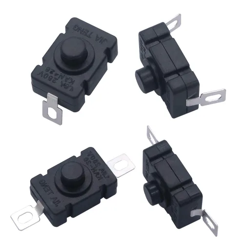 Vista 2 de mxuteuk 20 piezas de pestillo mini interruptor de encendido y apagado automático interruptor de botón micro 1.5A CA 250V para tipo linterna SMD