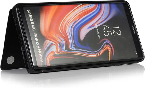 Vista 6 de Asuwish Funda de teléfono para Samsung Galaxy Note 9 con protector de pantalla de vidrio templado, tarjetero/tarjetero, soporte para cartera
