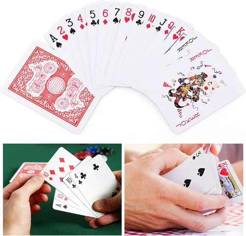 Vista 5 de Juego de cartas de juego con revestimiento de plástico, paquete de 3 cartas especiales No. 976 para póker, noches de juego, blackjack, fiestas