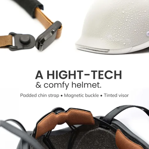 Vista 9 de Overade Casco salvavidas para bicicletas y e-scooters, con potente iluminación delantera/trasera, función intermitente, talla única