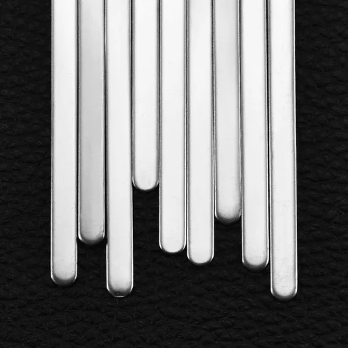 Vista 4 de 18 pulseras en blanco ajustables de acero inoxidable para hacer pulseras de joyería, 1/5 x 6 pulgadas
