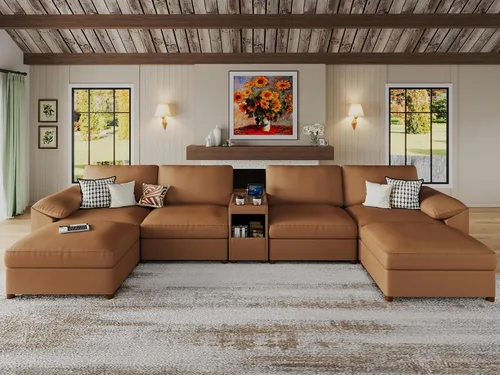 Vista 18 de EASE MOOSE Sofá modular seccional, sofá en forma de U para sala de estar Beige